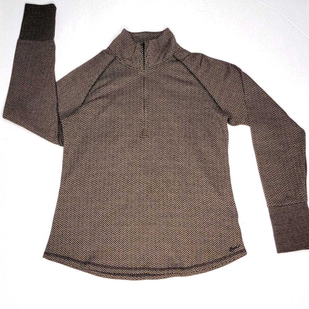 Kavu Chevron Pattern Pullover With Quarter Zipper… - image 2